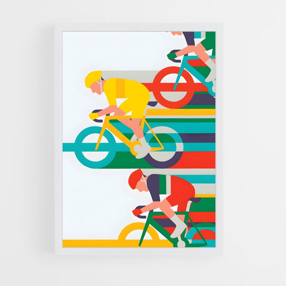 Poster L'Arc-en-Ciel des Cyclistes – affiche Cyclisme (vue 3)